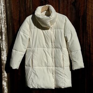 Talbots Off-White Down Alternative Puffer Jacket size S